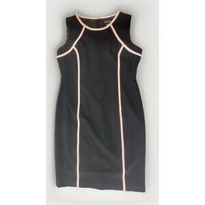 Black Label by Evan Picone Visit Sheath Dress Black with Pink size 12 career